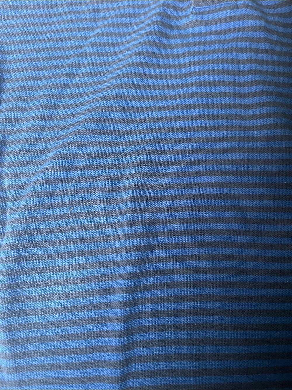 Ralph Lauren Blue Striped Polo with Navy Collar Kids